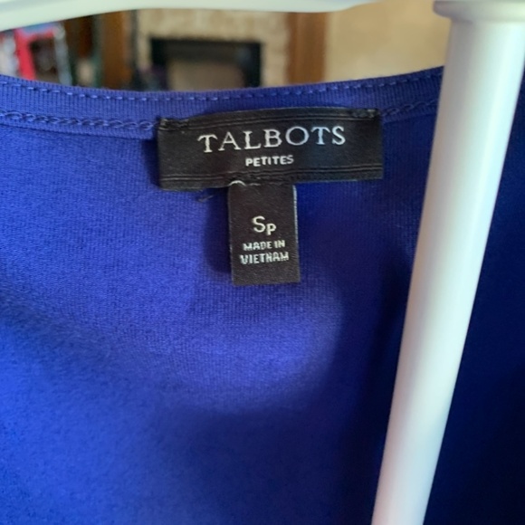 Talbots‎ petites never worn rayon abs spandex ruffle collar top. Retail 70 - Picture 2 of 3